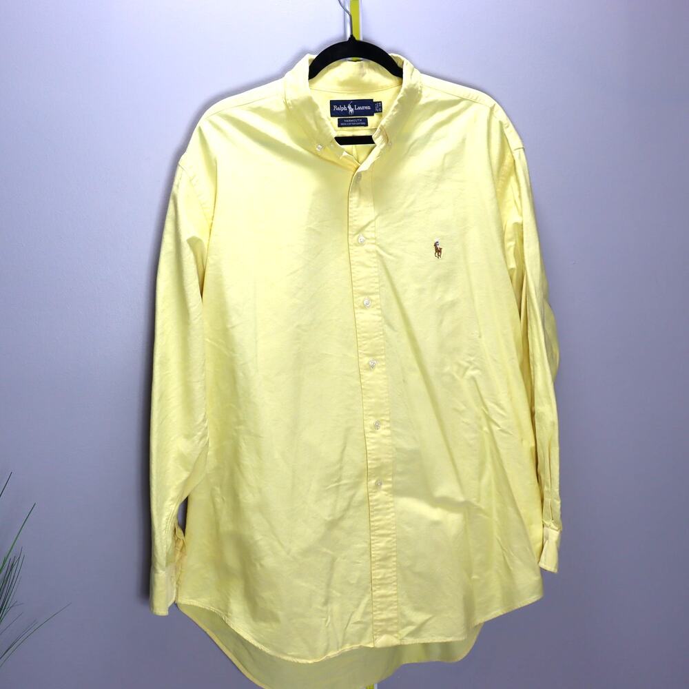 Ralph Lauren Yarmouth Yellow Oxford Button-Down‎ Shirt 17-34